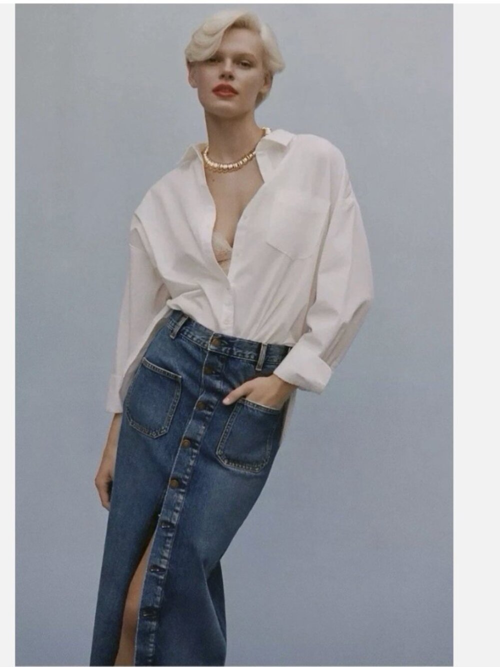 ANTHROPOLOGIE Pilcro Denim Buttondown Pencil Skirt Sz 10 - NWT! - Picture 3 of 13